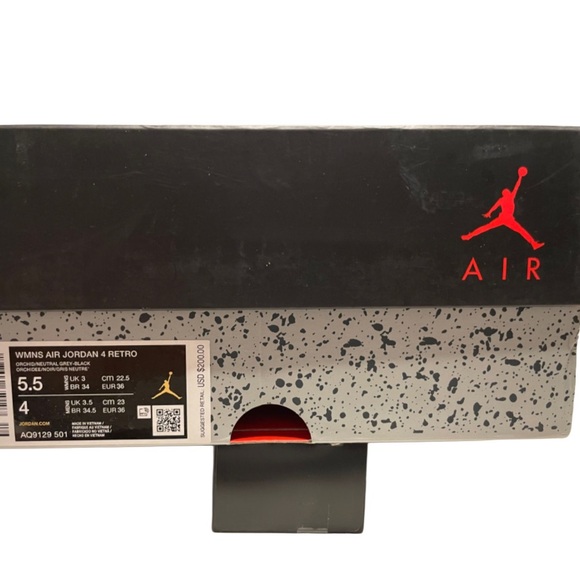 Jordan Air 4 Retro ORCHID/NEUTRAL GREY-BLACK WMS 5.5 Men’s 4 - Picture 5 of 10